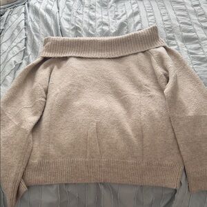Women’s large Cozy Beige Off-Shoulder Sweater selling for $20. brand new!